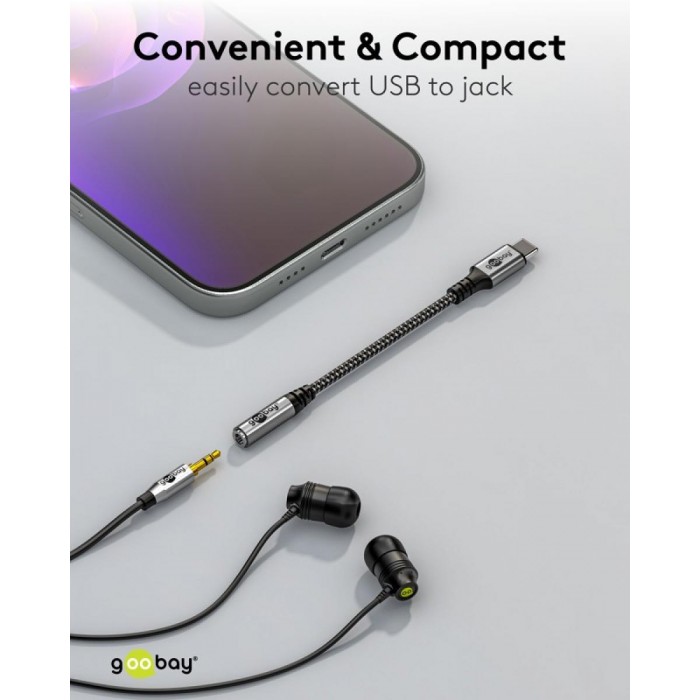 Goobay Καλώδιο Αντάπτορας USB-C σε 3.5mm AUX 0.15m Goobay Καλώδιο Αντάπτορας USB-C σε 3.5mm AUX 0.15m