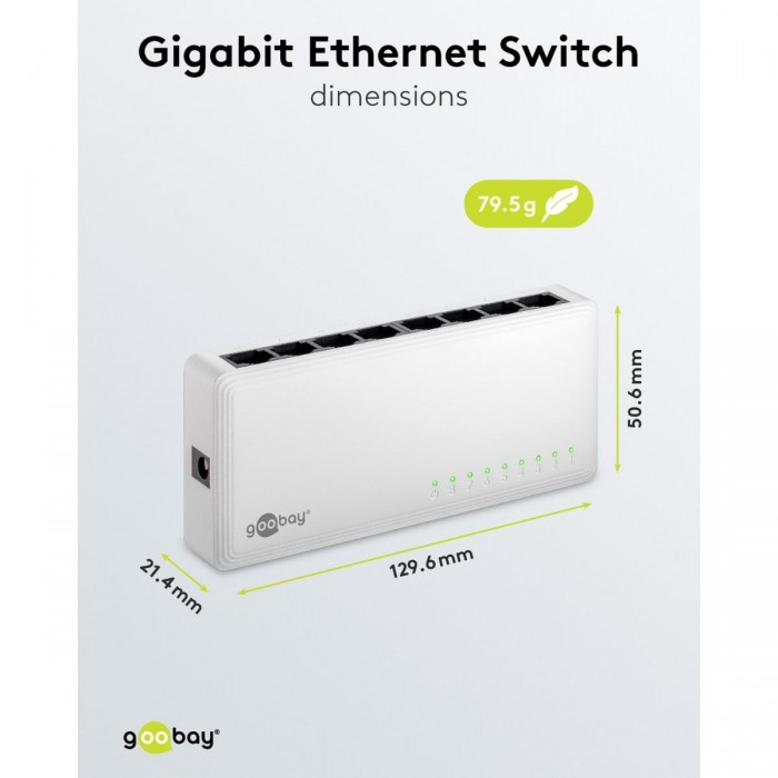 Goobay Gigabit Ethernet Switch 8 Θυρών 64564 Λευκό Goobay Gigabit Ethernet Switch 8 Θυρών 64564 Λευκό