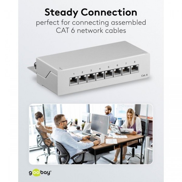 Goobay CAT 6 Patch Panel 8 Θυρών STP Mini/Desktop 93047 Γκρι Goobay CAT 6 Patch Panel 8 Θυρών STP Mini/Desktop 93047 Γκρι