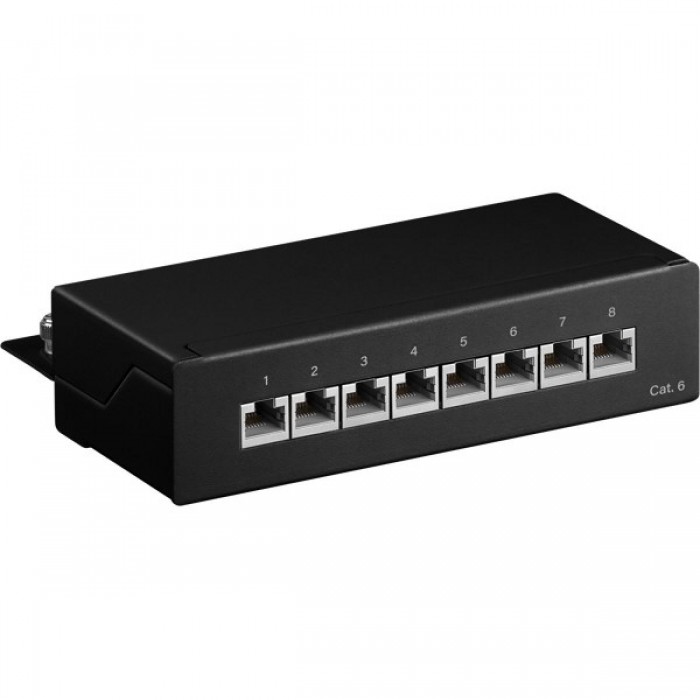 Goobay CAT 6 Patch Panel 8 Θυρών Mini/Desktop 96105 Μαύρο Goobay CAT 6 Patch Panel 8 Θυρών Mini/Desktop 96105 Μαύρο