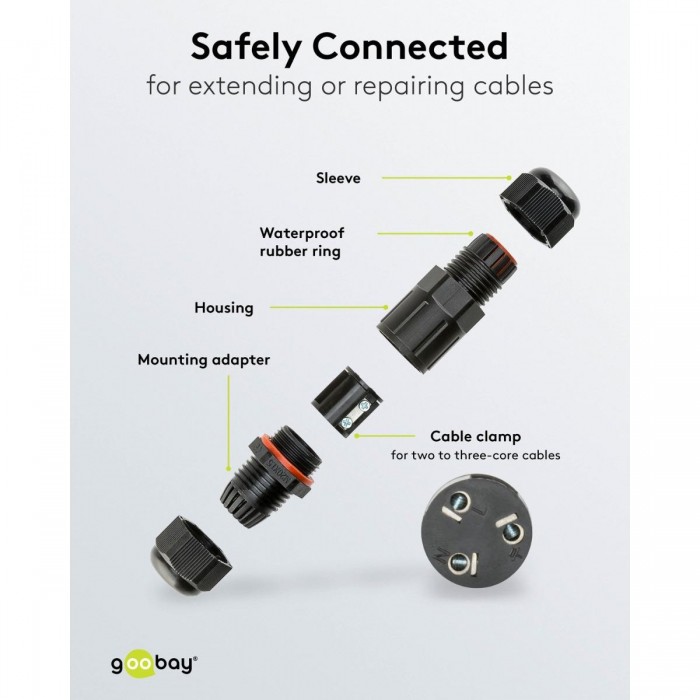 Goobay Σύνδεσμος καλωδίου 7,5 cm IP68 (81325) Goobay Σύνδεσμος καλωδίου 7,5 cm IP68 (81325)