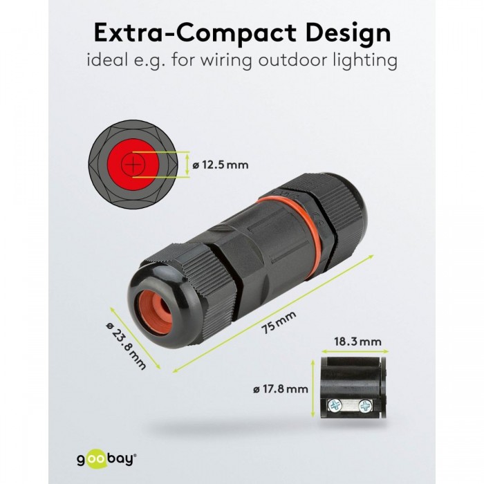 Goobay Σύνδεσμος καλωδίου 7,5 cm IP68 (81325) Goobay Σύνδεσμος καλωδίου 7,5 cm IP68 (81325)