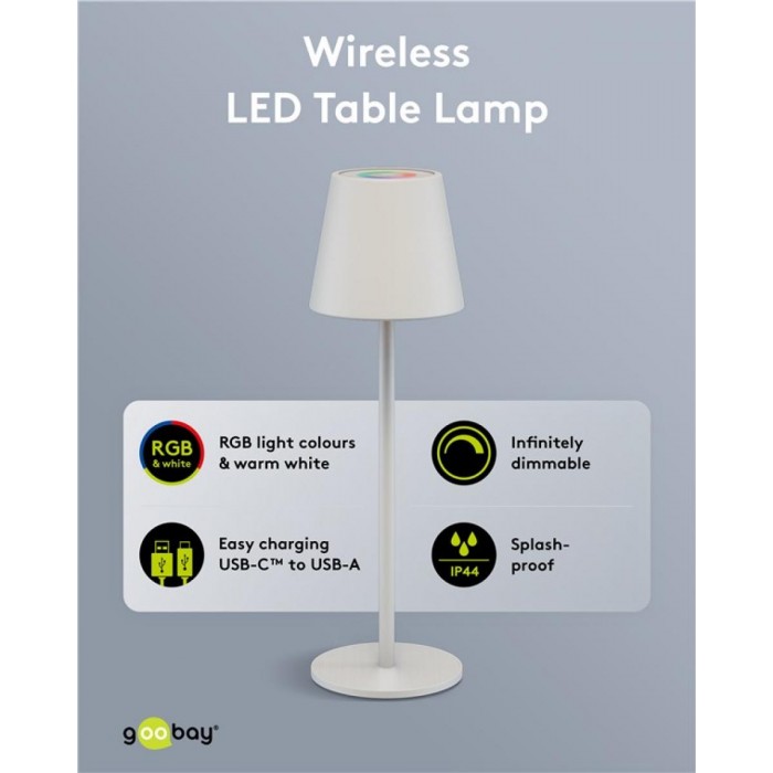 Goobay Ασύρματο Επιτραπέζιο Φωτιστικό LED RGBW 1 m Goobay Ασύρματο Επιτραπέζιο Φωτιστικό LED RGBW 1 m