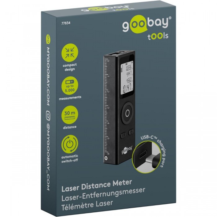Goobay Tools Ψηφιακός Μετρητής Απόστασης Laser (77834) Goobay Tools Ψηφιακός Μετρητής Απόστασης Laser (77834)