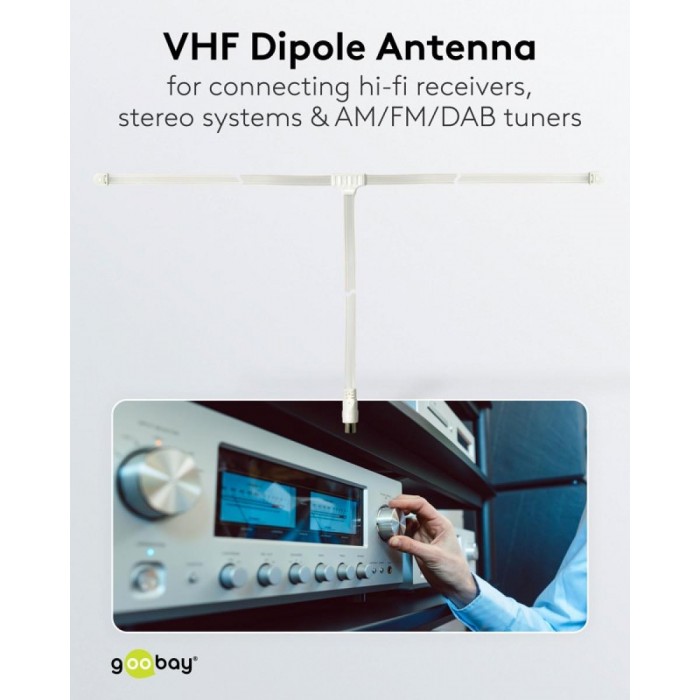 Goobay Κεραία Ραδιοφώνου για DAB/FM/AM 1,75μ Λευκό