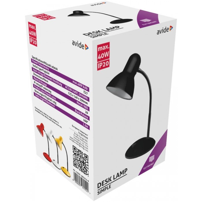 Avide Basic Φωτιστικό Γραφείου Simple Μαύρο Avide Basic Φωτιστικό Γραφείου Simple Μαύρο
