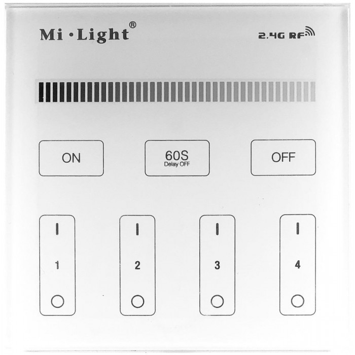 Avide LED Ταινία 12-24V Ντίμερ 4 Ζωνών RF Χωνευτό /2xAAA/ Αφής Avide LED Ταινία 12-24V Ντίμερ 4 Ζωνών RF Χωνευτό /2xAAA/ Αφής
