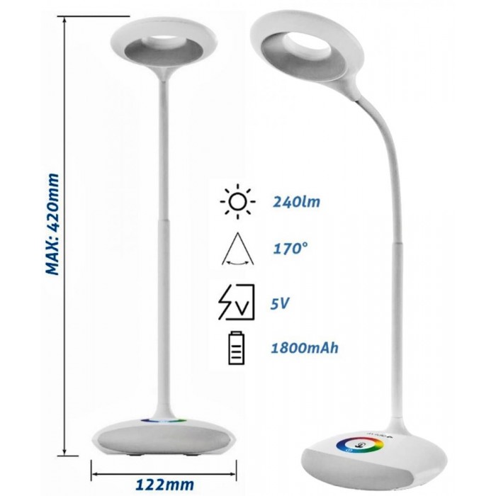 Avide LED Φωτιστικό Γραφείου RGB Άσπρο 4W