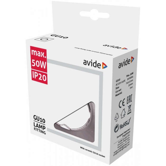 Avide GU10 Πλαίσιο Τετράγωνο Χρώμιο Avide GU10 Πλαίσιο Τετράγωνο Χρώμιο
