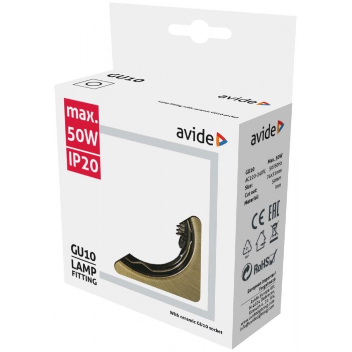 Avide GU10 Πλαίσιο Τετράγωνο Χαλκός Avide GU10 Πλαίσιο Τετράγωνο Χαλκός
