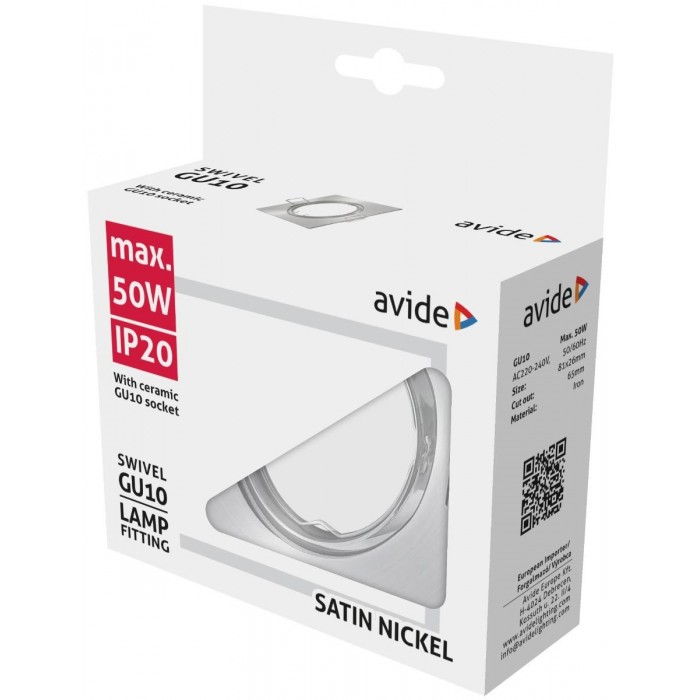 Avide GU10 Πλαίσιο Τετράγωνο Σαγρέ Σατέν Νίκελ Avide GU10 Πλαίσιο Τετράγωνο Σαγρέ Σατέν Νίκελ