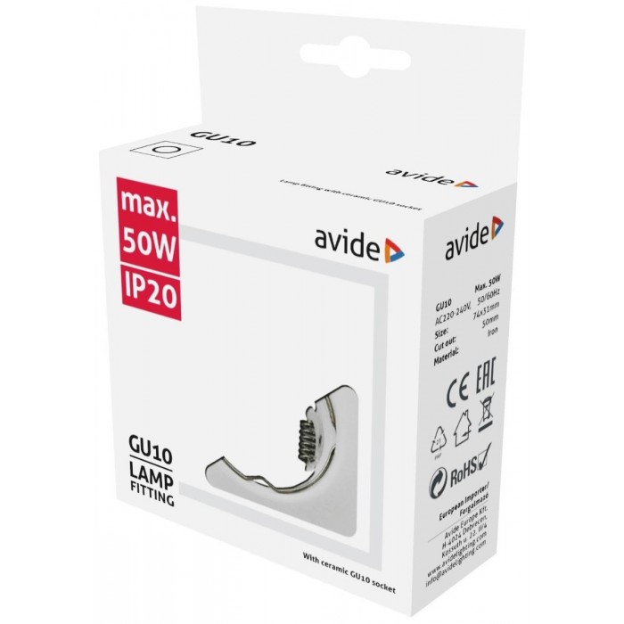 Avide GU10 Πλαίσιο Τετράγωνο Άσπρο Avide GU10 Πλαίσιο Τετράγωνο Άσπρο