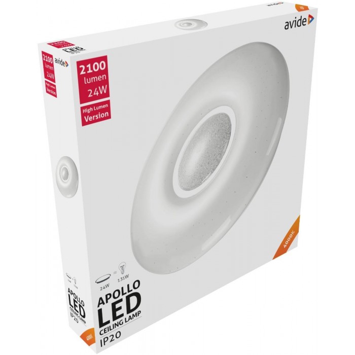 Avide LED Μοντέρνα Πλαφονιέρα Οροφής Apollo 24W 410*70mm Λευκό 4000K