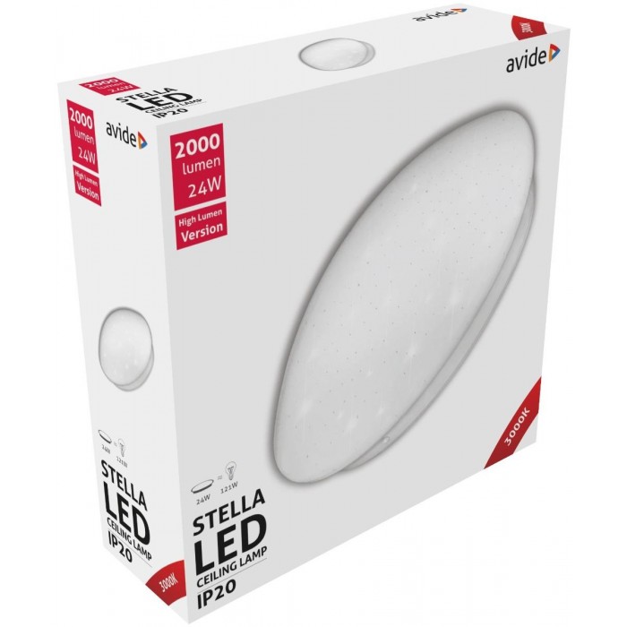 Avide LED Μοντέρνα Πλαφονιέρα Οροφής Stella (Starry) 24W 380*110.0mm Θερμό 3000K Avide LED Μοντέρνα Πλαφονιέρα Οροφής Stella (Starry) 24W 380*110.0mm Θερμό 3000K
