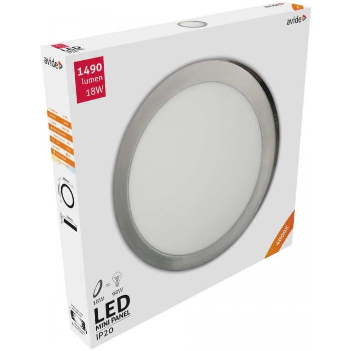 Avide LED Πλαφονιέρα Στρογγυλό Αλουμίνιο Σατέν Νίκελ 18W Λευκό 4000K Avide LED Πλαφονιέρα Στρογγυλό Αλουμίνιο Σατέν Νίκελ 18W Λευκό 4000K