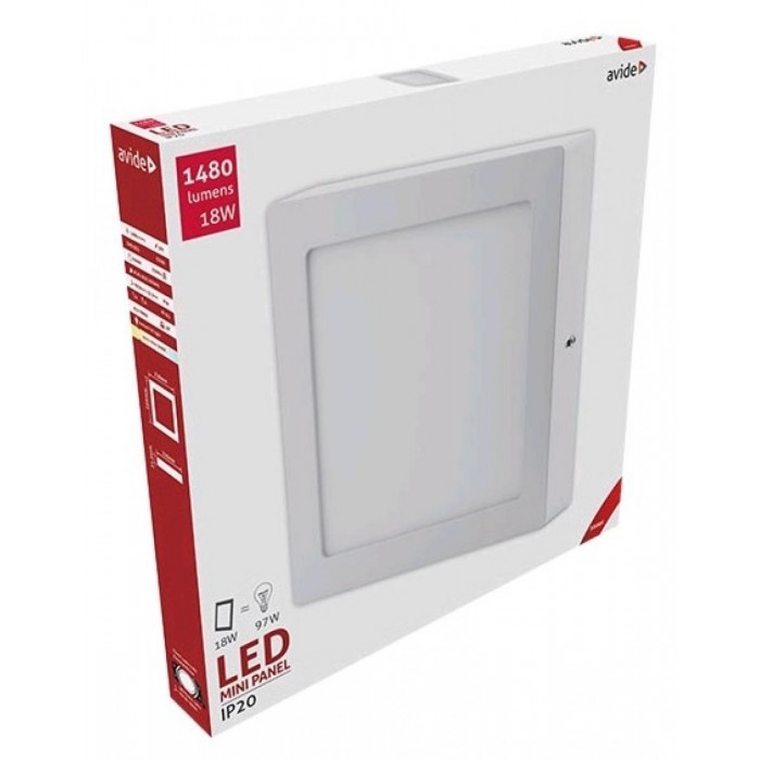 Avide LED Φωτιστικό Οροφής Επιτοίχιο Τετράγωνο Αλουμίνιο 18W Θερμό 3000K Avide LED Φωτιστικό Οροφής Επιτοίχιο Τετράγωνο Αλουμίνιο 18W Θερμό 3000K