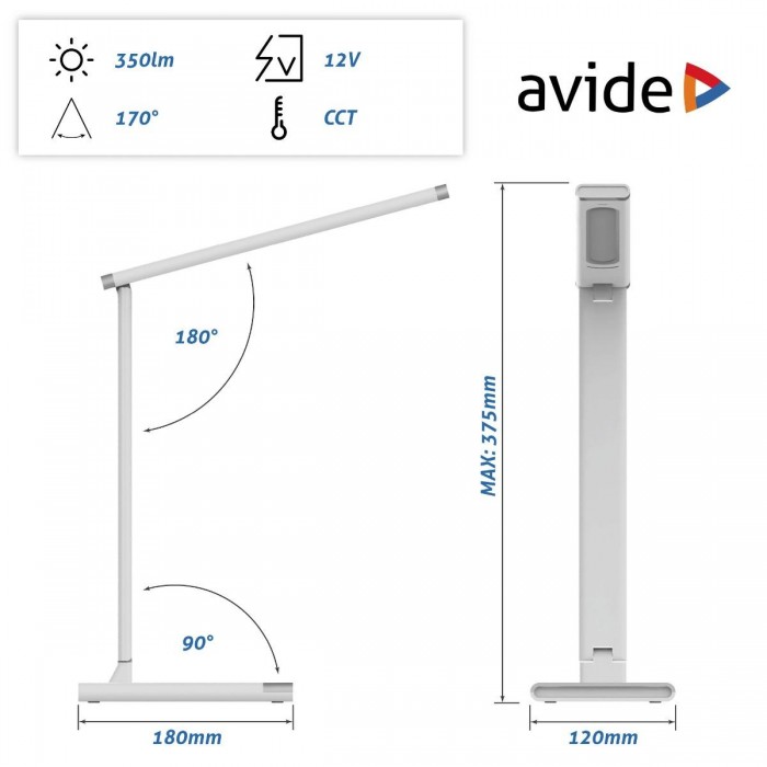 Avide LED Φωτιστικό Γραφείου Scott Άσπρο12W