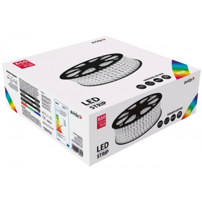 Avide LED Ταινία 220V 14.4W RGB IP67 50m Avide LED Ταινία 220V 14.4W RGB IP67 50m