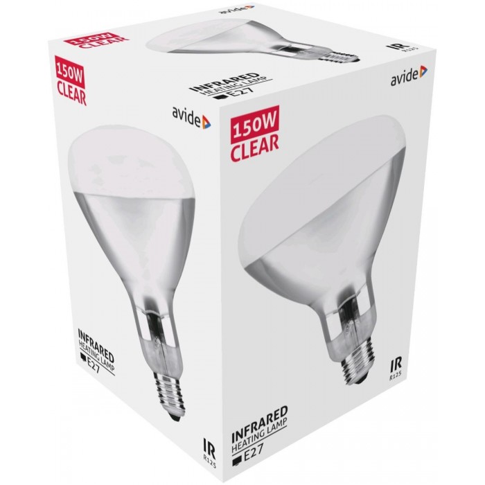 Avide Λάμπα Υπερύθρων E27 150W Διάφανο