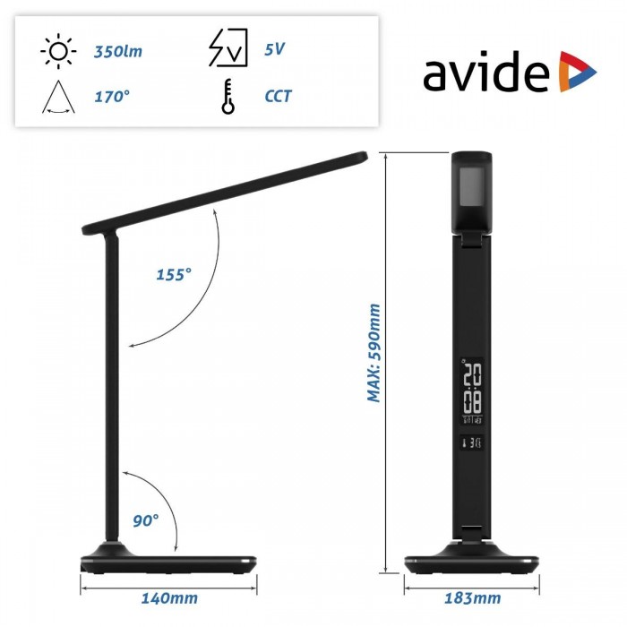 Avide LED Φωτιστικό Γραφείου Δερμάτινο με Ημερολόγιο Μαύρο 6W Avide LED Φωτιστικό Γραφείου Δερμάτινο με Ημερολόγιο Μαύρο 6W
