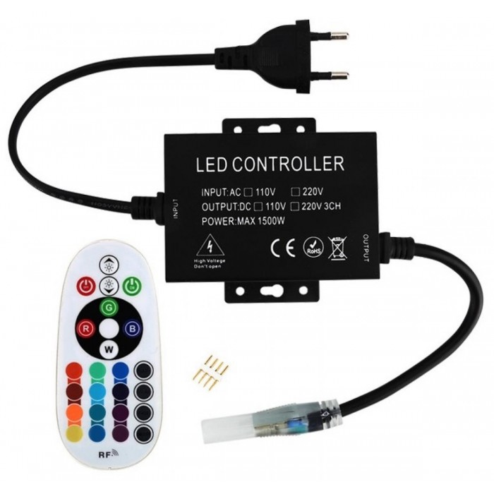 Avide LED Ταινία 220V RGB RF Τηλεχειριστήριο και Ελεγκτής για Μαξ 100m LED-Ταινία Avide LED Ταινία 220V RGB RF Τηλεχειριστήριο και Ελεγκτής για Μαξ 100m LED-Ταινία
