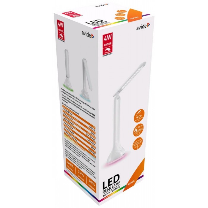 Avide LED Φωτιστικό Γραφείου RGB Mood Light Άσπρο 4W Avide LED Φωτιστικό Γραφείου RGB Mood Light Άσπρο 4W