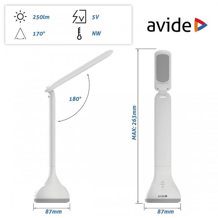 Avide LED Φωτιστικό Γραφείου RGB Mood Light Άσπρο 4W Avide LED Φωτιστικό Γραφείου RGB Mood Light Άσπρο 4W