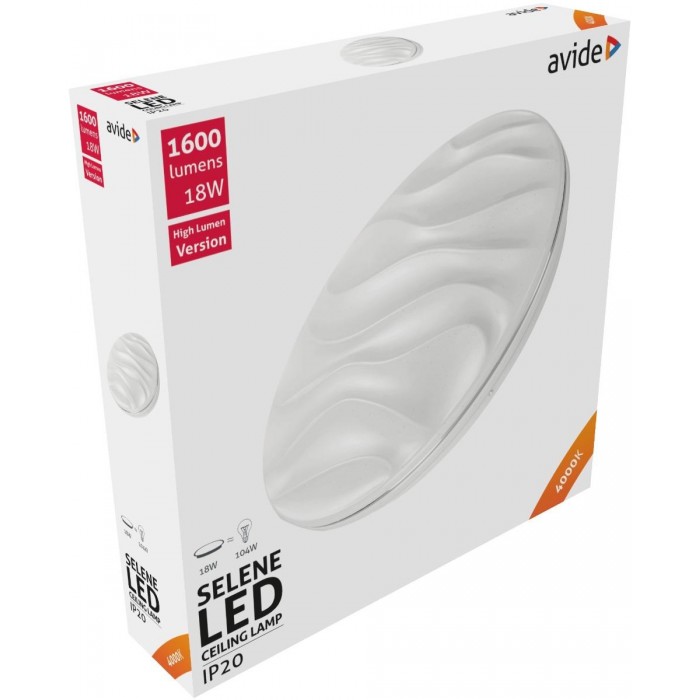 Avide LED Πλαφονιέρα Oyster Selene 18W 330*68mm NW 4000K Avide LED Πλαφονιέρα Oyster Selene 18W 330*68mm NW 4000K