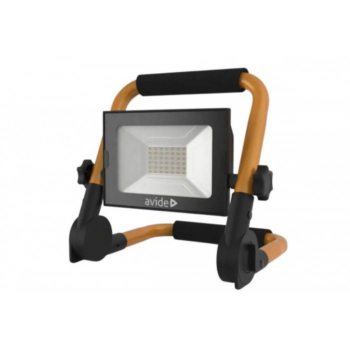 AVIDE LED Ηλιακός Προβολέας Slim SMD 30W με Βάση 1,5m 4000K