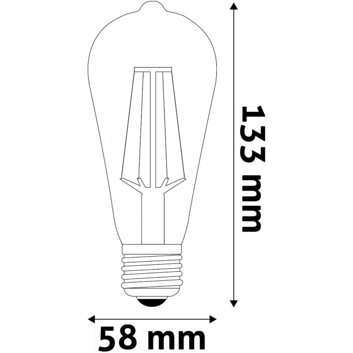 Avide LED Filament ST58 4.9W E27 Θερμό 2700K Super Υψηλής Φωτεινότητας Avide LED Filament ST58 4.9W E27 Θερμό 2700K Super Υψηλής Φωτεινότητας