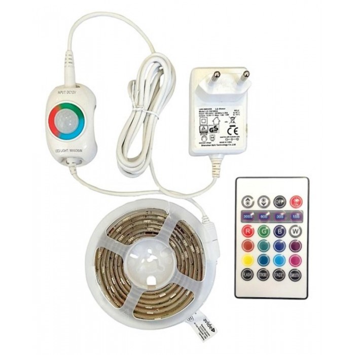 Avide LED Ταινία Blister Αισθητήρας Φωτός Κρεβατιού 12V 1.5m RGB