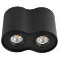 Avide Φωτιστικό Οροφής GU10 Spot Light Στρογγυλό Μαύρο Περιστρεφόμενο Διπλό Avide Φωτιστικό Οροφής GU10 Spot Light Στρογγυλό Μαύρο Περιστρεφόμενο Διπλό
