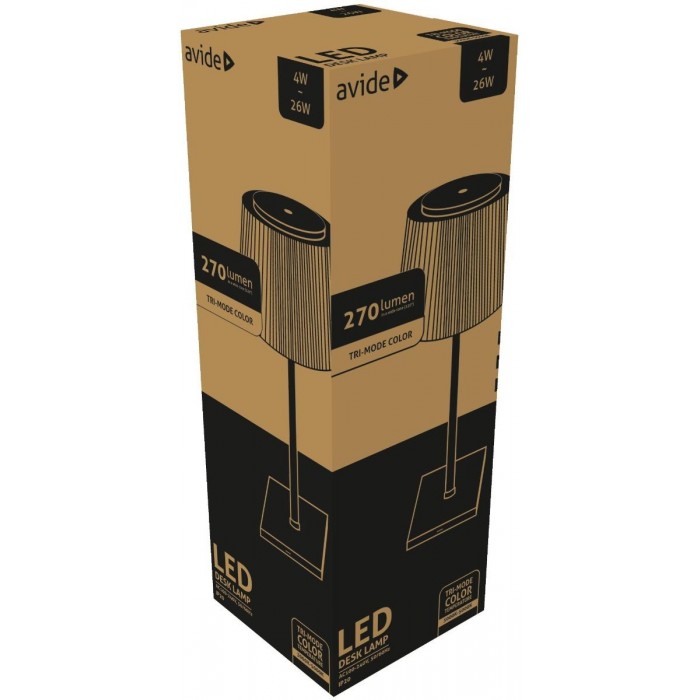 Avide LED Φωτιστικό Γραφείου Μαύρο USB 4W