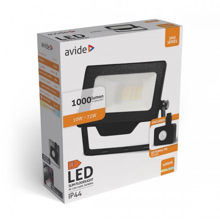 Avide LED Προβολέας SMD 10W NW 4000K με Προαιρετικό PIR Avide LED Προβολέας SMD 10W NW 4000K με Προαιρετικό PIR