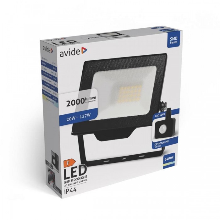 Avide LED Προβολέας SMD 20W CW 6400K με Προαιρετικό PIR Avide LED Προβολέας SMD 20W CW 6400K με Προαιρετικό PIR