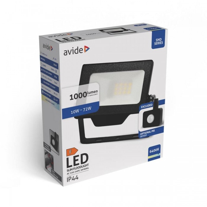 Avide LED Προβολέας SMD 10W CW 6400K με Προαιρετικό PIR Avide LED Προβολέας SMD 10W CW 6400K με Προαιρετικό PIR