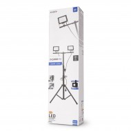 Avide LED Flood Light Slim Αισθητήρας PIR, SMD 2x30W CW 6400K 2 Κεφαλές με Τρίποδο