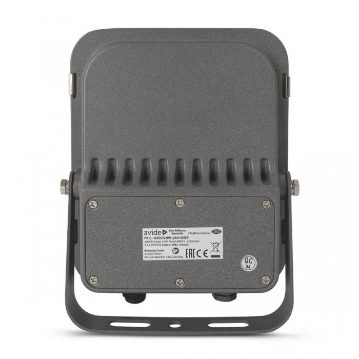 Avide LED Ηλιακός Προβολέας 50W CW 6400K με Ξεχωριστό Ηλιακό Πάνελ και Τηλεχειριστήριο