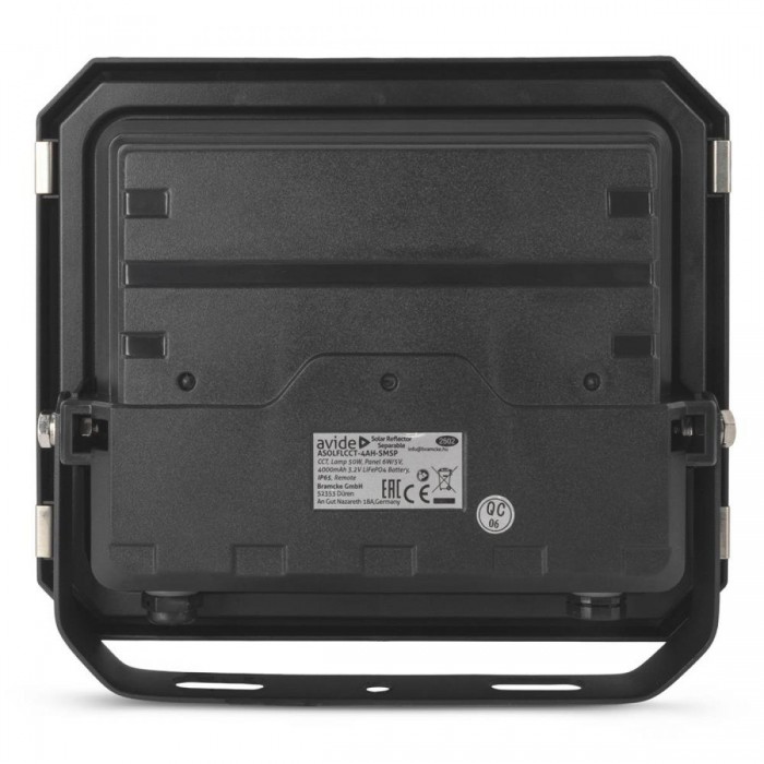 Avide Ηλιακός Προβολέας LED 50W CCT με Ξεχωριστό Ηλιακό Πάνελ και Τηλεχειριστήριο