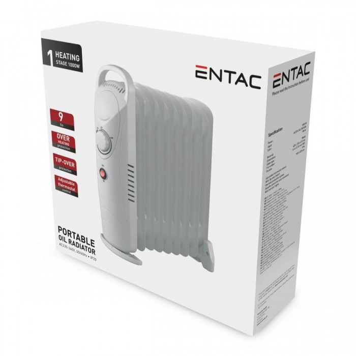 Entac Mini Καλοριφέρ Λαδιου με 9 Φέτες 1000W