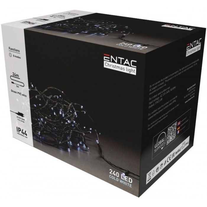 Entac Χριστουγεννιάτικα Λαμπάκια IP44 240 LED Ψυχρό 24m Entac Χριστουγεννιάτικα Λαμπάκια IP44 240 LED Ψυχρό 24m