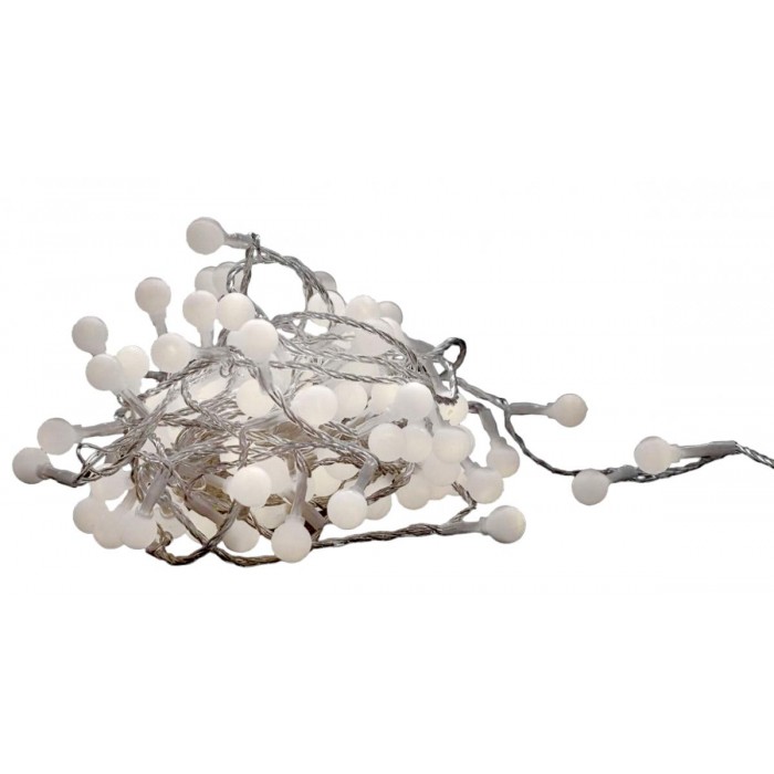 Entac Χριστουγεννιάτικα Λαμπάκια IP44 120 LED 15mm Μπάλες Ψυχρό 9m