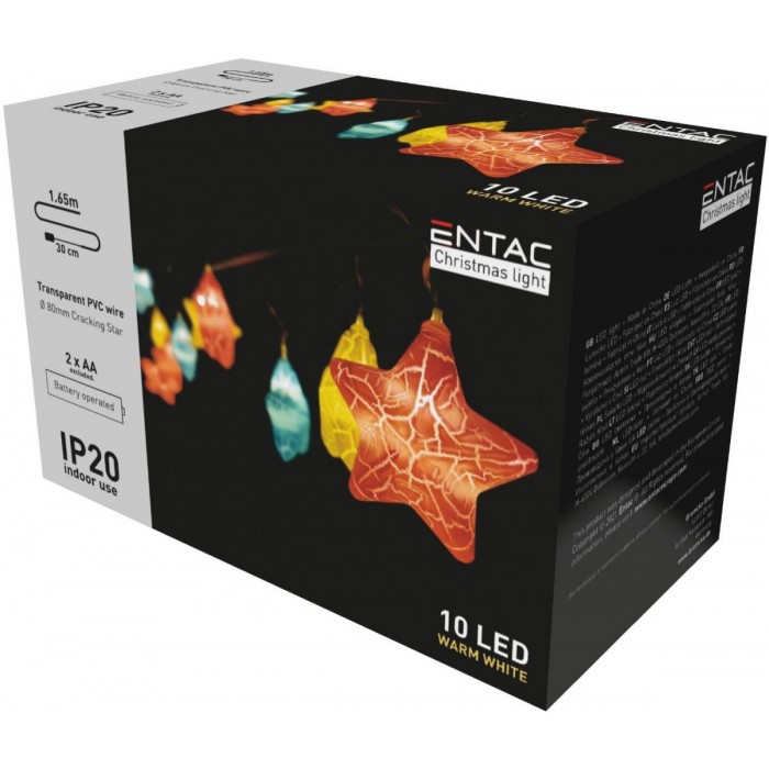 Entac Χριστουγεννιάτικα Εσωτερικά 10 LED Ραγισμένα Αστέρια Θερμό 1,65μ (2xAA Δεν περιλαμβ.) Entac Χριστουγεννιάτικα Εσωτερικά 10 LED Ραγισμένα Αστέρια Θερμό 1,65μ (2xAA Δεν περιλαμβ.)