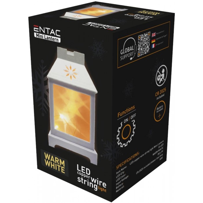 Entac LED Mini Χάλκινο Φανάρι Λευκό 12cm Entac LED Mini Χάλκινο Φανάρι Λευκό 12cm