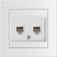 Entac Arnold Recessed wall LAN socket 2x Cat5 White Entac Arnold Recessed wall LAN socket 2x Cat5 White