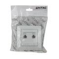 Entac Arnold Recessed wall LAN socket 2x Cat5 White