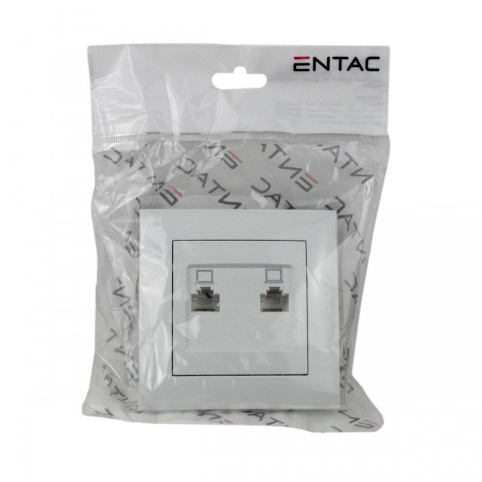 Entac Arnold Recessed wall LAN socket 2x Cat5 White