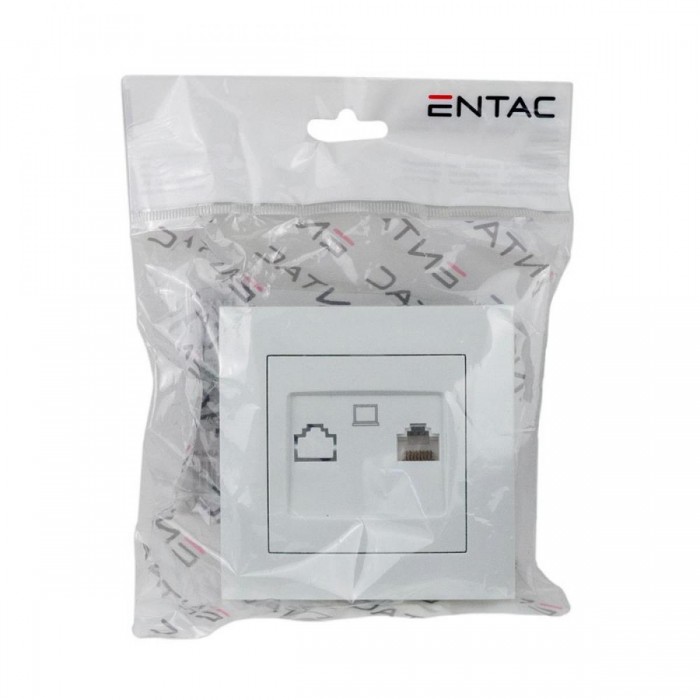 Entac Arnold Recessed wall LAN socket Cat5 White
