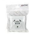 Entac Arnold Recessed wall socket earthed + 2 USB 2.1A (total) White Entac Arnold Recessed wall socket earthed + 2 USB 2.1A (total) White