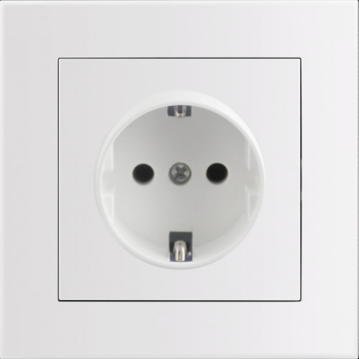 Entac Arnold Recessed wall socket earthed White